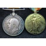 M2-167591 PTE W HICKENS ASC, British WWI medal pair comprising BWM and Victory medal. P&P Group