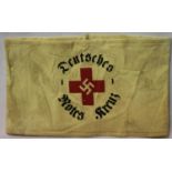 German WWII aged replica Red Cross armband. P&P Group 1 (£14+VAT for the first lot and £1+VAT for