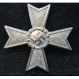 German WWII re-enactment Merit Cross first class in silver, marked 1 verso. P&P Group 1 (£14+VAT for