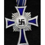 German Third Reich aged replica Mothers Cross in silver. P&P Group 1 (£14+VAT for the first lot
