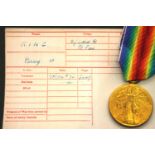 5911 PTE P H KING 2-LOND R (R FUS), British WWI Victory medal with information. P&P Group 1 (£14+VAT