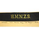 New Zealand naval cap tally HMNZS. P&P Group 1 (£14+VAT for the first lot and £1+VAT for