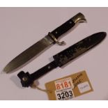 German Third Reich transitional period Hitler Youth dagger with steel scabbard and black leather