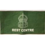 British re-enactment printed ARP rest centre armband, stamped. P&P Group 1 (£14+VAT for the first