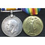 266221 PTE A J MATHIAS DEVON R, British WWI medal pair comprising BWM and Victory medal. P&P Group 1