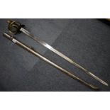 Replica 1813 pattern Napoleonic sword in steel scabbard in good condition. Blade 95 cm. P&P group