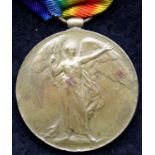 26745 PTE F PARSONAGE MANCH R, British WWI Victory medal with information. Parsonage served in the