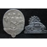 German Third Reich Volkswagen Factory workers lapel badge and a 1935 Party Day badge. P&P Group
