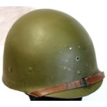WWII US Westinghouse M1 helmet liner. VGC signs of rank insignia on the front. P&P Group 2 (£18+