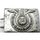 German WWII aged replica Waffen SS belt buckle marked RZM verso. P&P Group 1 (£14+VAT for the