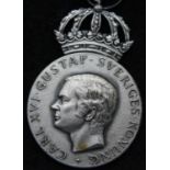 Sweden, Carl Gustav XVI silver Sporting Federation medal to Michael Baxter, 1981. P&P Group 1 (£14+