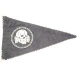 German WWII SS re-enactment embroidered and braided pennant, L: 35 cm. P&P Group 1 (£14+VAT for