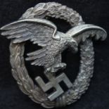 German WWII re-enactment Luftwaffe Pilots badge. P&P Group 1 (£14+VAT for the first lot and £1+VAT