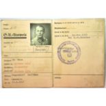 WWII German Third Reich SA Membership book. P&P Group 2 (£18+VAT for the first lot and £3+VAT for