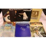 Quantity of LPs including; Rick Wakeman LPs, one a double; Rhapsodies; Journey to the Centre of