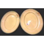 Two large Clarice Cliff serving platter (largest L: 43 cm) has a reglued chip to the rim. P&P