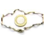 Contemporary 9ct yellow and white gold bracelet, L: 18 cm, 6.8g. P&P Group 1 (£14+VAT for the