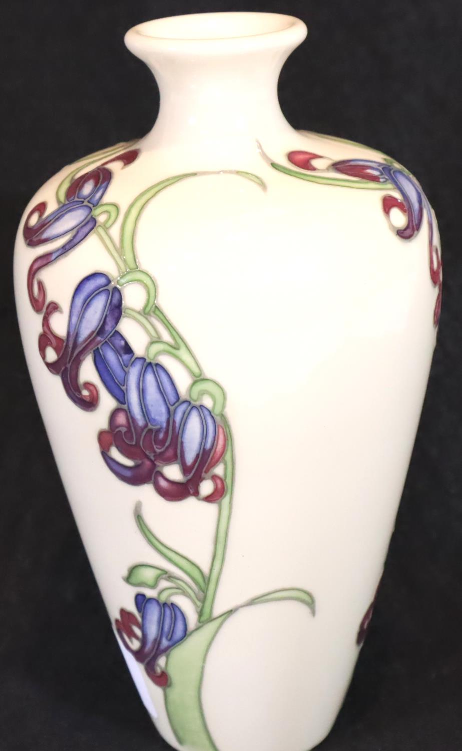 Moorcroft vase in the Bluebell Harmony pattern, H: 16 cm. P&P Group 2 (£18+VAT for the first lot and - Image 2 of 3
