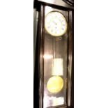 Antique ebonised wall clock with enamelled dial and subsidiary seconds. Not available for in-house