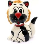 Lorna Bailey cat Ethan signed in red, H: 13 cm. P&P Group 1 (£14+VAT for the first lot and £1+VAT