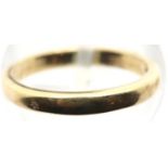 9ct gold plain band, size I, 1.8g. P&P Group 1 (£14+VAT for the first lot and £1+VAT for