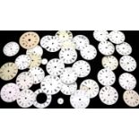 Quantity of pocket watch dials, some named, including Waltham. P&P Group 1 (£14+VAT for the first