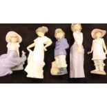 Five Nao child figurines. P&P Group 3 (£25+VAT for the first lot and £5+VAT for subsequent lots)