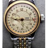 Vintage Oris gents automatic big crown point wristwatch with second dial at 9 o'clock, champagne