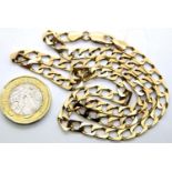 9ct gold flat curb necklace, L: 50 cm, 15.9g. P&P Group 1 (£14+VAT for the first lot and £1+VAT