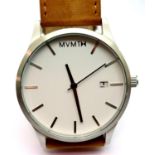 Gents MVMT wristwatch on leather strap, new and boxed. Dial D: 40 mm. P&P Group 1 (£14+VAT for the