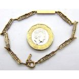 9ct yellow gold Charles Rennie MackIntosh style bracelet, L: 18 cm, 3.8g. P&P Group 1 (£14+VAT for