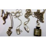 Four silver pendant necklaces, combined 31g. P&P Group 1 (£14+VAT for the first lot and £1+VAT for