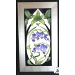 Moorcroft framed Otley Chevin Bluebell plaque, 25 x 14 cm. P&P Group 2 (£18+VAT for the first lot