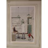 Geoffrey Woolsey Birks (1929-1993), a limited edition print, The Optician, 19 x 13 cm. P&P Group