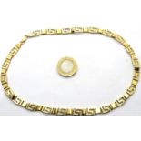 18ct yellow gold Grecian key link necklace, L: 40 cm, 30.5g. P&P Group 1 (£14+VAT for the first