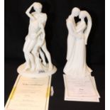 Two Wedgwood Compton and Woodhouse figurines with certificates, tallest H: 26 cm. P&P Group 3 (£25+