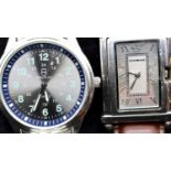 Two gents wristwatches, Armani and Philip Mercier. P&P Group 1 (£14+VAT for the first lot and £1+VAT