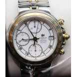 Raymond Weil gents Parsifal automatic chronograph wristwatch with 18ct gold bezel and pushers, white