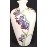 Moorcroft vase in the Bluebell Harmony pattern, H: 16 cm. P&P Group 2 (£18+VAT for the first lot and