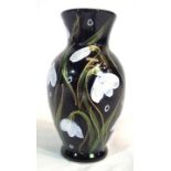 Anita Harris trial vase in the Snowdrop pattern, signed in gold, H: 12 cm. P&P Group 2 (£18+VAT