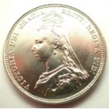 1887 - Silver Shilling of Queen Victoria - High grade specimen. P&P Group 1 (£14+VAT for the first