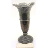 Hallmarked silver fluted and weighted vase, Birmingham assay, H: 13 cm. P&P Group 1 (£14+VAT for the