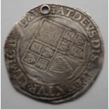 1604 - Silver Hammered Shilling of King James I, holed. P&P Group 1 (£14+VAT for the first lot
