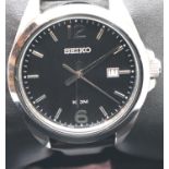 Gents Seiko calendar wristwatch, new and boxed. Working at lotting. P&P Group 1 (£14+VAT for the