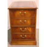 Bevan Funnell Reprodux mahogany two drawer filing cabinet with tooled gilt red leather insert,