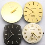 Four ladies Eterna wristwatch movements. P&P Group 1 (£14+VAT for the first lot and £1+VAT for