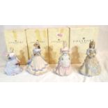 Coalport, four boxed bisque figurines from the Age of Elegance series, Spanish Serenade, Chelsea