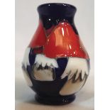 Moorcroft vase in the Fungi pattern, H: 7 cm. P&P Group 1 (£14+VAT for the first lot and £1+VAT