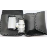 Pair of currency/jewellery detecting loupes with LED light and leatherette pouch and instructions.