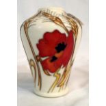 Moorcroft vase in the Harvest Poppy pattern, H: 10 cm. P&P Group 1 (£14+VAT for the first lot and £
